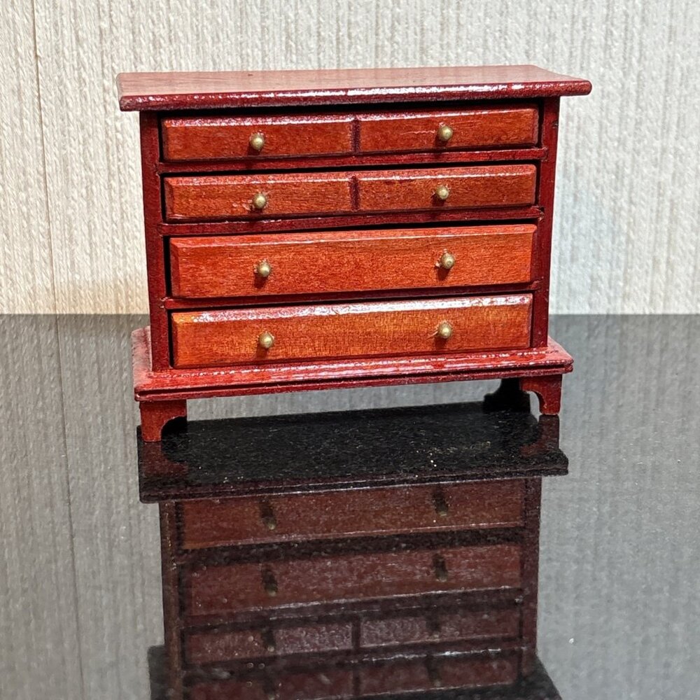 Dollhouse Chest of Drawers Wooden Furniture Vintage Regency Rosewood